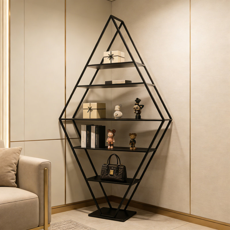 Modern Iron Pyramid Display Shelf, 70.87" H x 23.62" W x 11.81" D