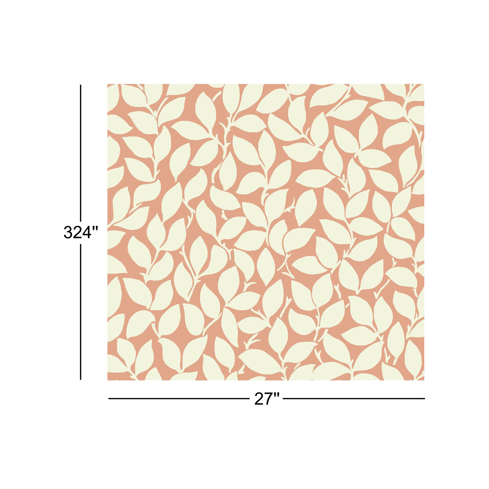 Masterworks Floral Wallpaper, Tangerine