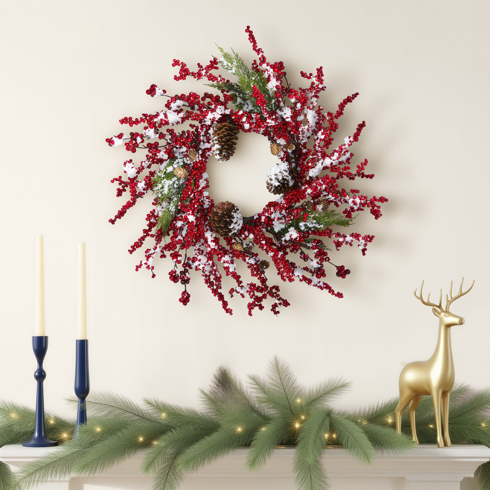 24'' Pinecones Wreath