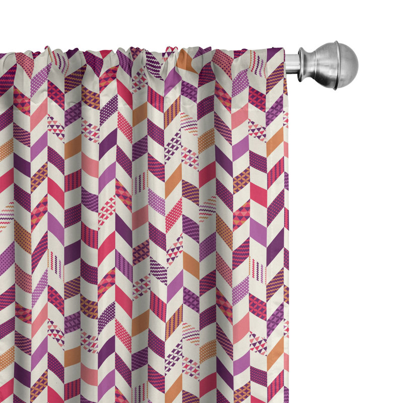Geometric Semi-Sheer Rod Pocket Curtain Panels, 28" x 84"
