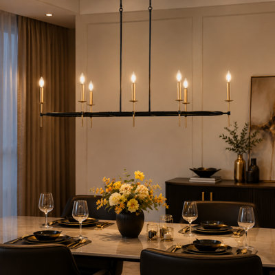 Justyce 8 - Light 49.2"W Dimmable Linear Kitchen Island Pendant