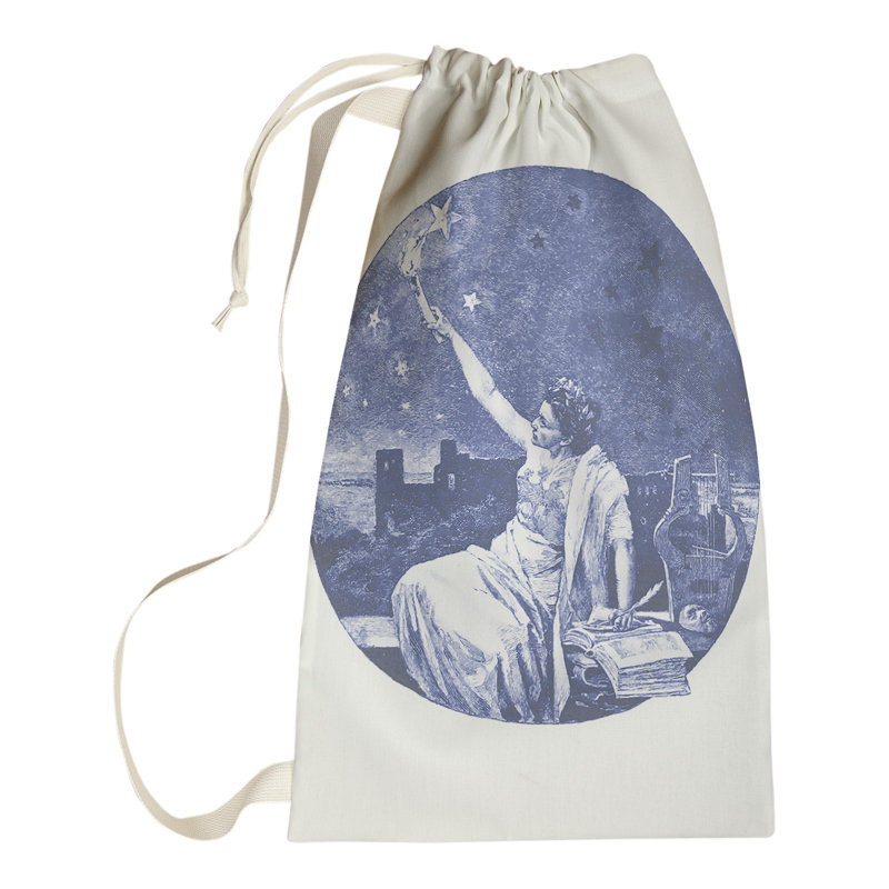 Fabric Laundry Bag with Handles, Large (76.5" H x 29.5" W x 1.5" D), Blue