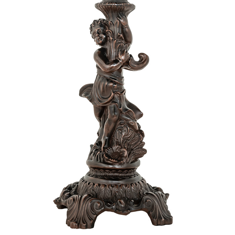 Reverse Painted Roses Table Lamp