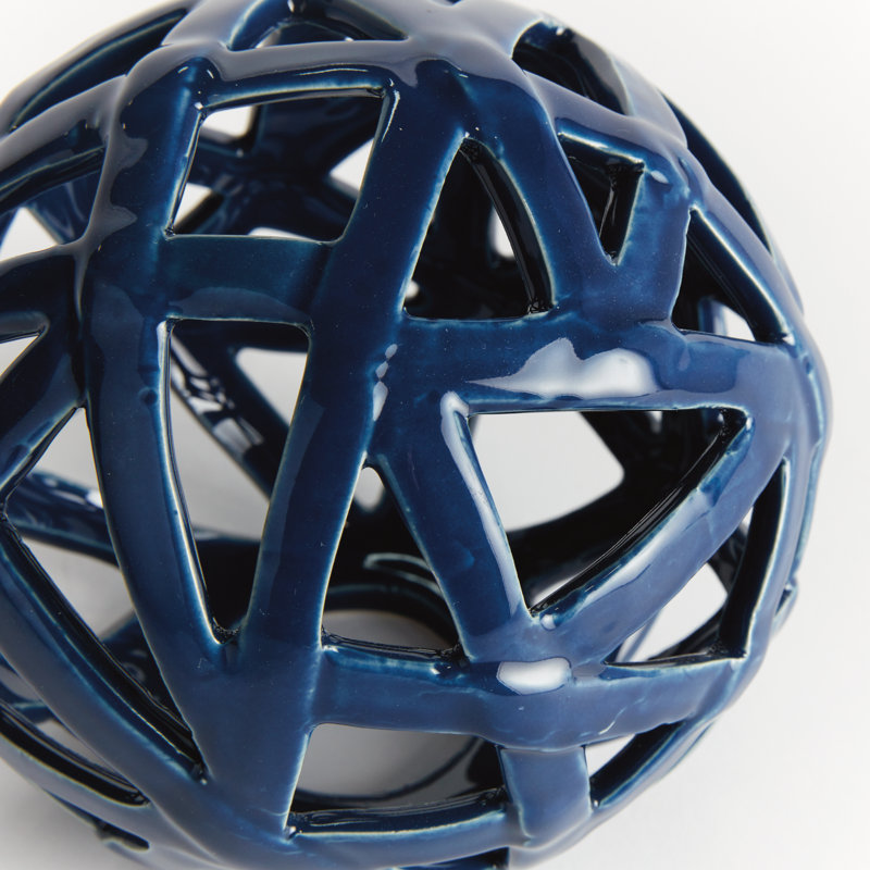 ALICIA METAL ORB, 5" H x 5" W x 5" D, Blue