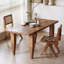 Table de salle à manger rectangulaire en bois massif brun-107787652