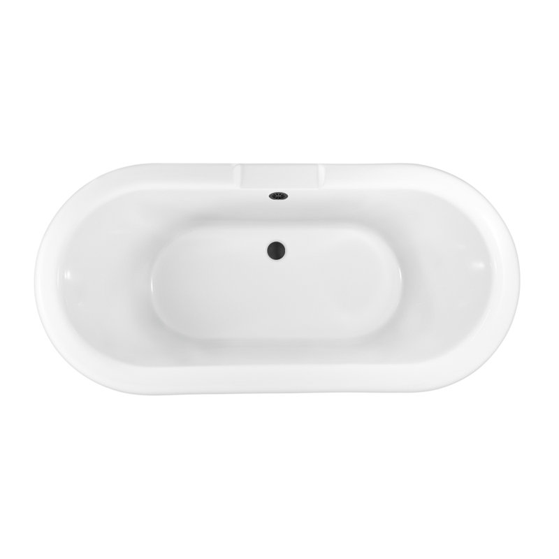 Baignoire de trempage sur pieds 59 po., Noir mat, Noir mat