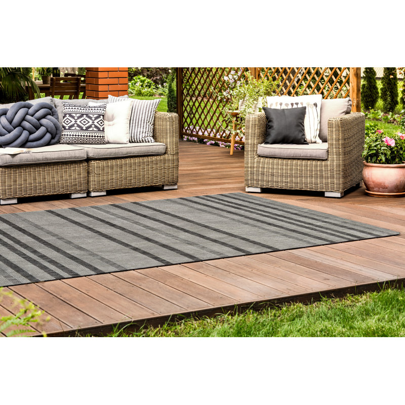 Striped Hand Woven Area Rug, Rectangle 200 x 290cm