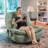 Betzabe Oversize 44.8" W Faux Leather Power Recliner, Voice Control, USB, Bluetooth, 270° Swivel-91822073
