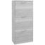 Aurelea Narrow Shoe Cabinet, Slim Storage Cabinet, 3 Flip Drawers, Grey
