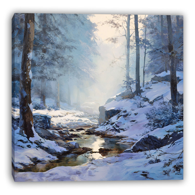 «Winter Stream», art mural sur toile lustrée, H 12 po x l 12 po