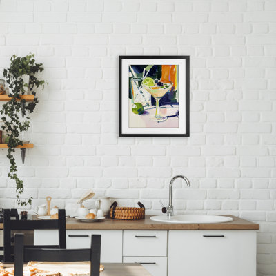 Vibrant Summer Cocktail Framed Print Under Glass, design by Riley B