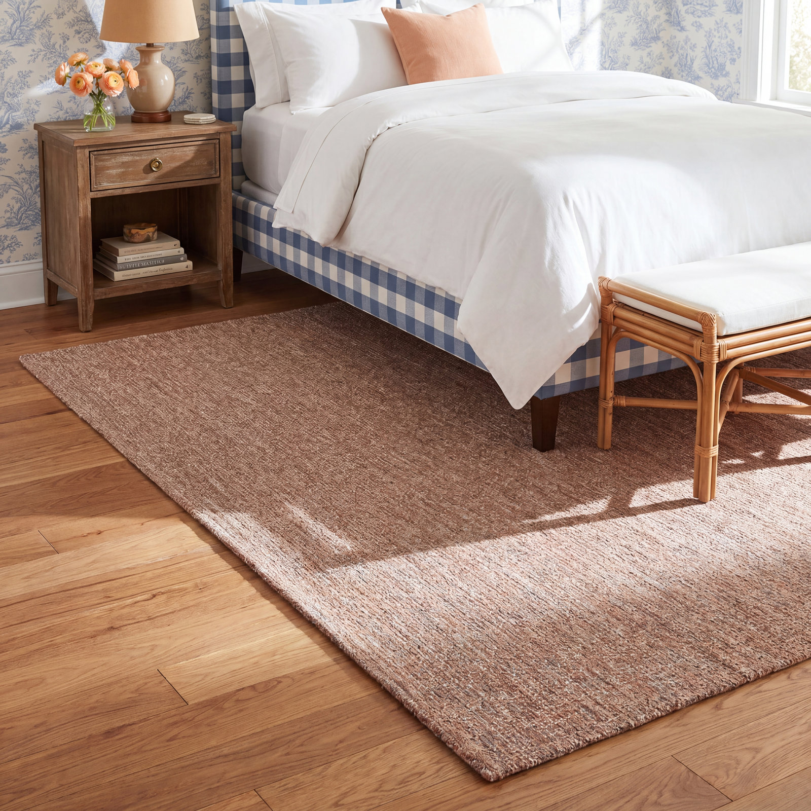 Cullan Tan Hand-Woven Outdoor Rug, Rectangle 5' x 8'