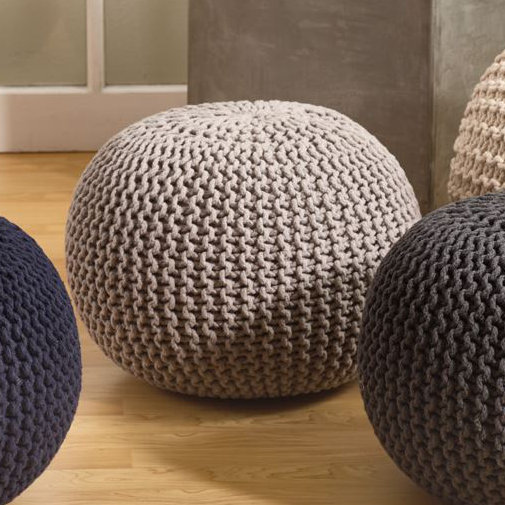 Odriscoll Upholstered Pouf, Gray