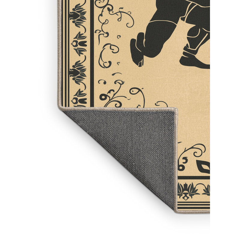 Tapis oriental doux et moelleux en grès romain classique beige et beige, 7 x 9