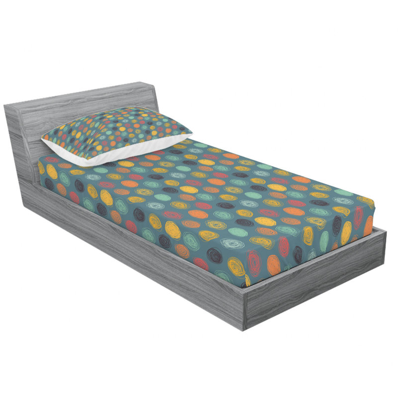 Microfiber Geometric Sheet Set, Twin XL Sheet Set with Fitted Sheet