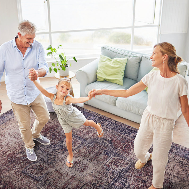 Washable Rug Area Rug, Rectangle 9' x 12'