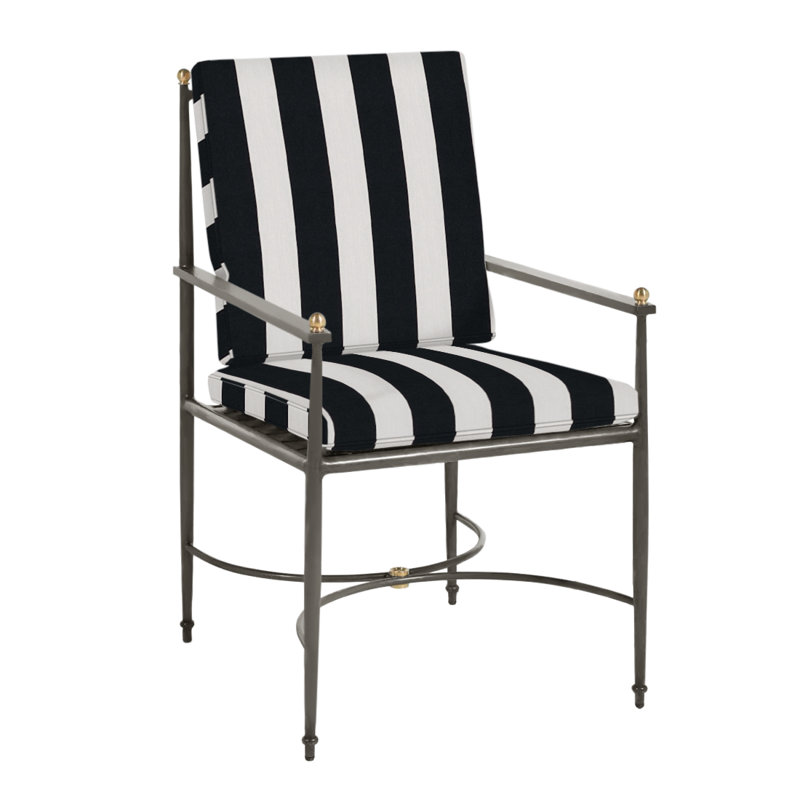 Fauteuil en aluminium Roma, Welt, Cabana à rayures minuit