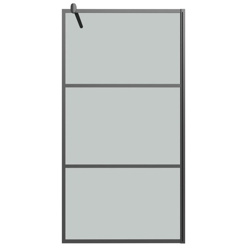VidaXL Walk-in Shower Wall with Whole Frosted ESG Glass 39.4" x 76.8", Black, Dark Black