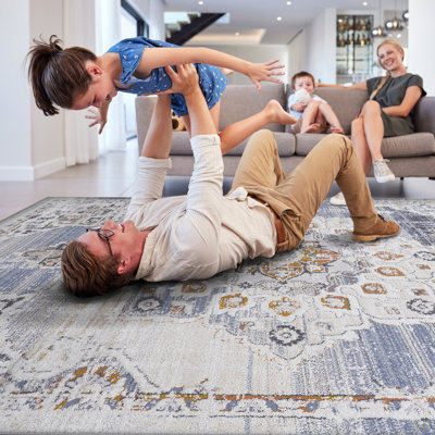 Collection 5X7 /Medallion Non-Shedding Living Room Bedroom Dining Home Office Stylish And Stain Resistant Area Rug