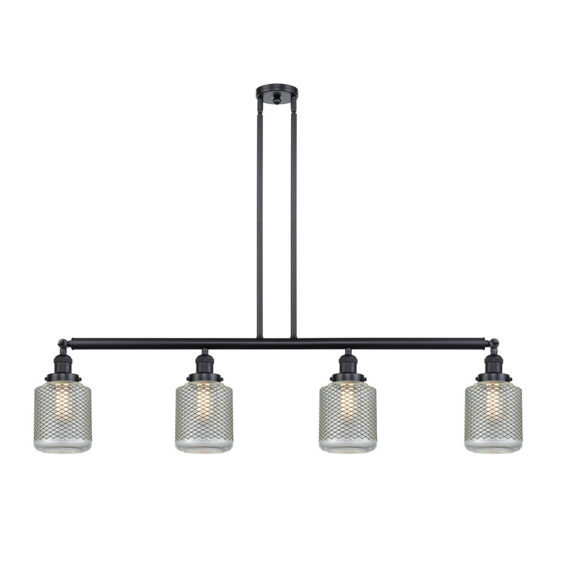 Luminaire suspendu pour îlot de cuisine 4 lumières Leis, Nickel poli, DEL