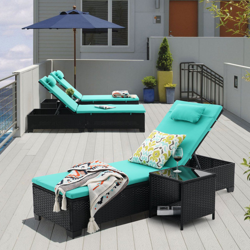 PE Rattan Outdoor Lounge Chair (Single), green