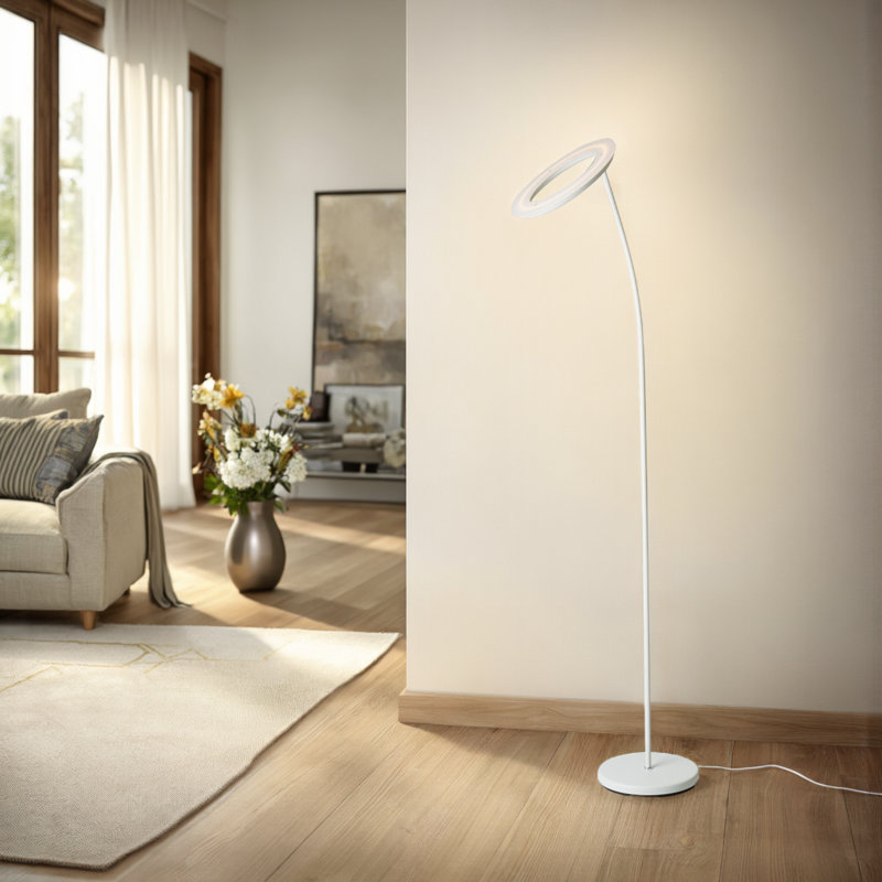 Lampe sur pied moderne 73 "avec abat-jour acrylique givré 73", gradateur de pied, 1900 lumens, lumière blanche chaude 3000K