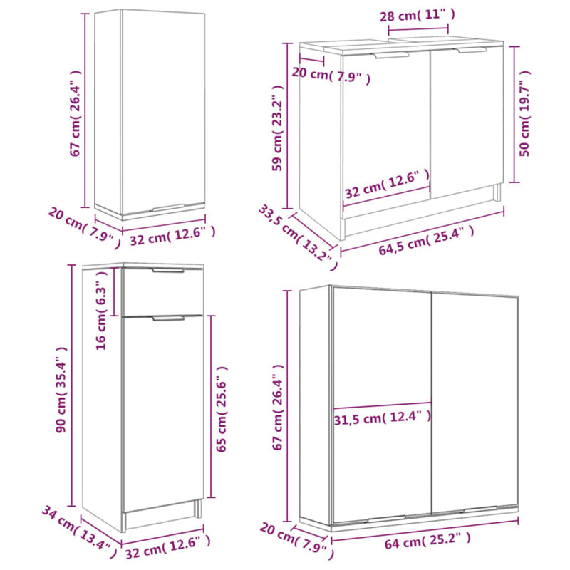 Isarel Bathroom Cabinet, White
