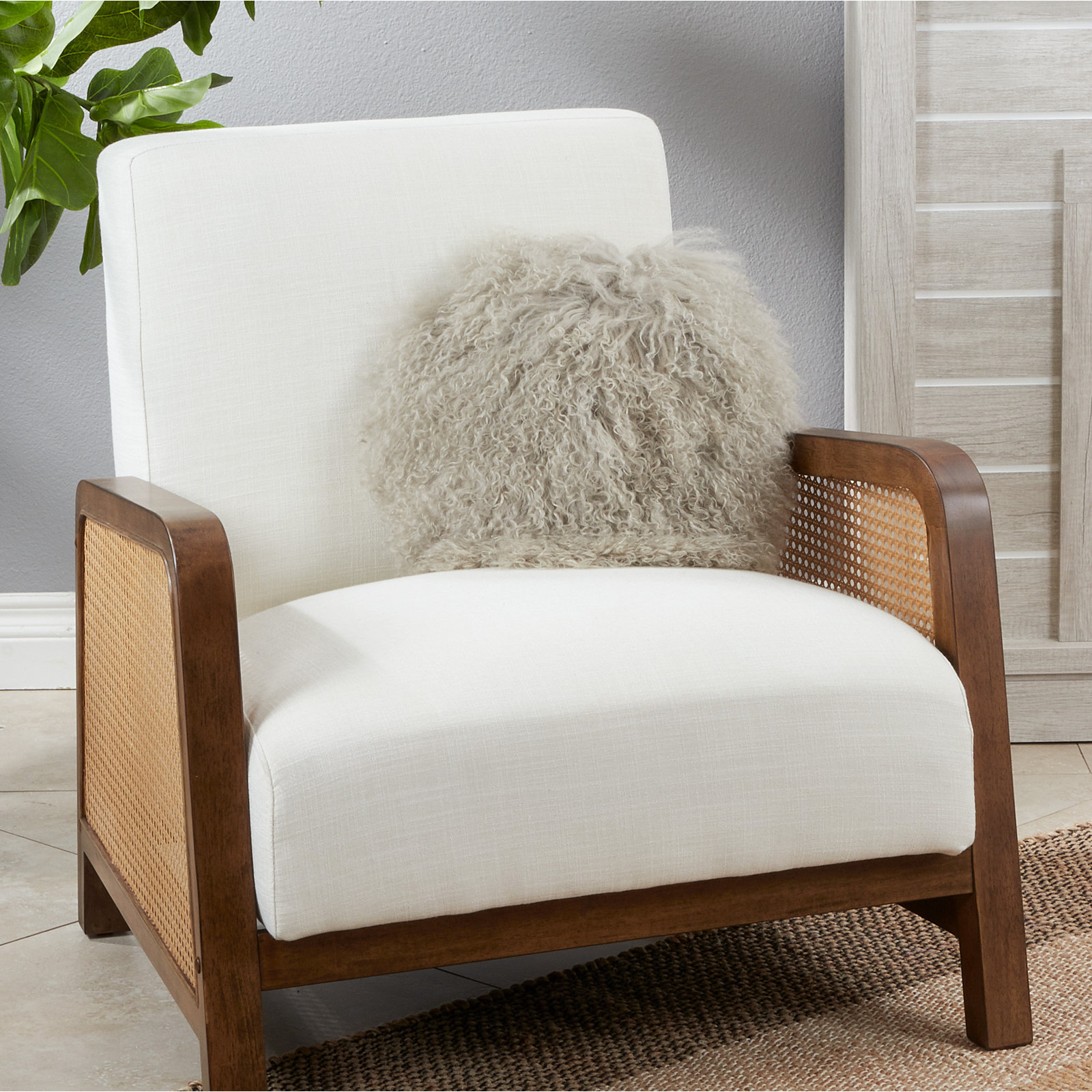 16" x 16" Pillow Cover and Insert, Fog, 13"H x 13"W