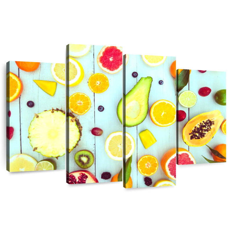 Yarlin haché fruits tropicaux, H 42 po x l 68 po