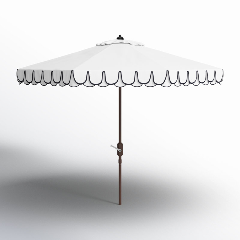 Parasol d'extérieur Iago, Ivoire / Bleu marine, Brun