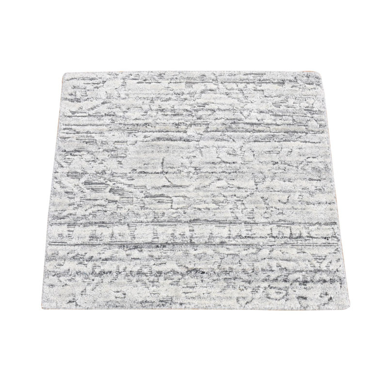 2 po x 2 po gris clair, jacquard, tissé à la main, conception moderne, laine avec velours texturé, échantillon de tapis, tapis oriental 024211DA70154FF0A0C513D0C540BFF0