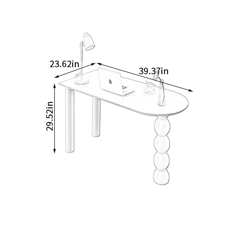 Bureau d'écriture French Rocky, H 29,52 po x l 39,37 po x P 23,62 po, Blanc