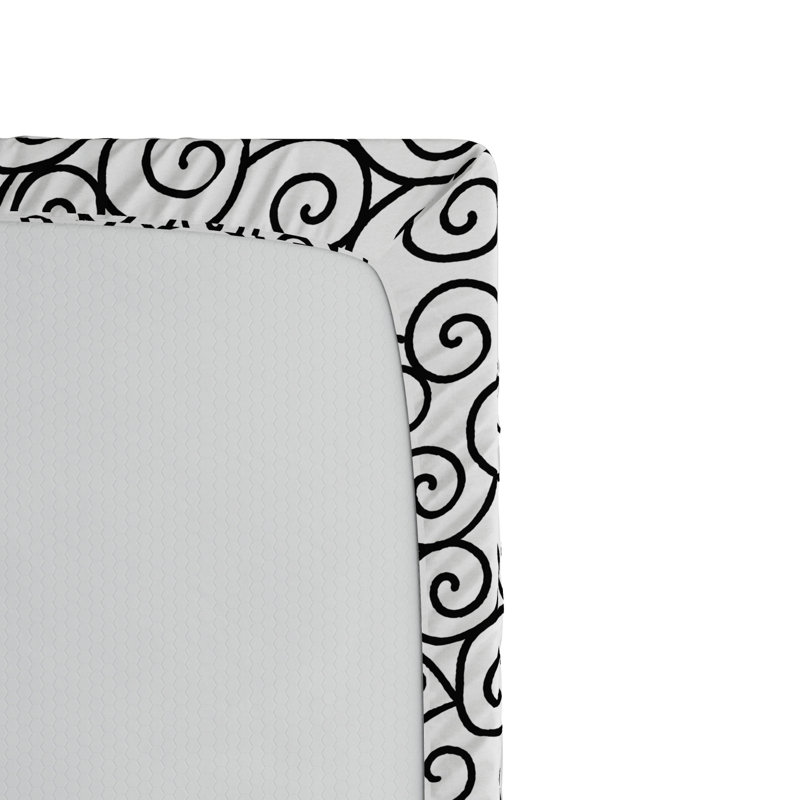 Microfiber Fitted Sheet, Full/Double Fitted Sheet, Black/White Moroccan