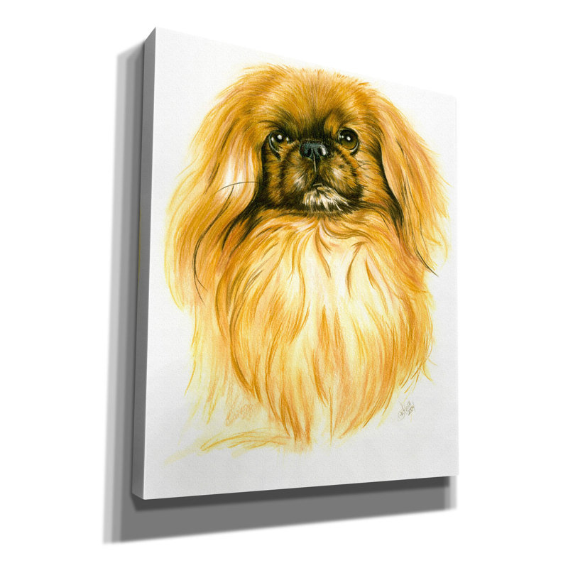 «Peking-Ese» par Barbara Keith, art mural sur toile, H 24 po x l 20 po x P 0,75 po