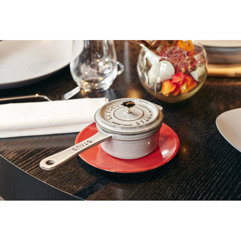 Staub Cast Iron 0.26-qt Mini Saucepan, Graphite Gray