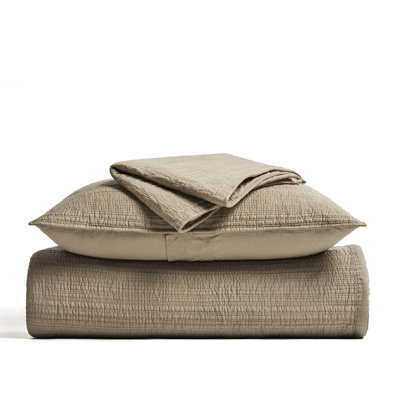 Channel Stitch Cotton Quilt Bedding Set