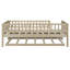 Lit de jour simple en bois naturel avec lit gigogne et barrière de sécurité sécurisée-338095508-338095511