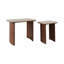 Kip Nested Travertine & Acacia Wood Side Tables