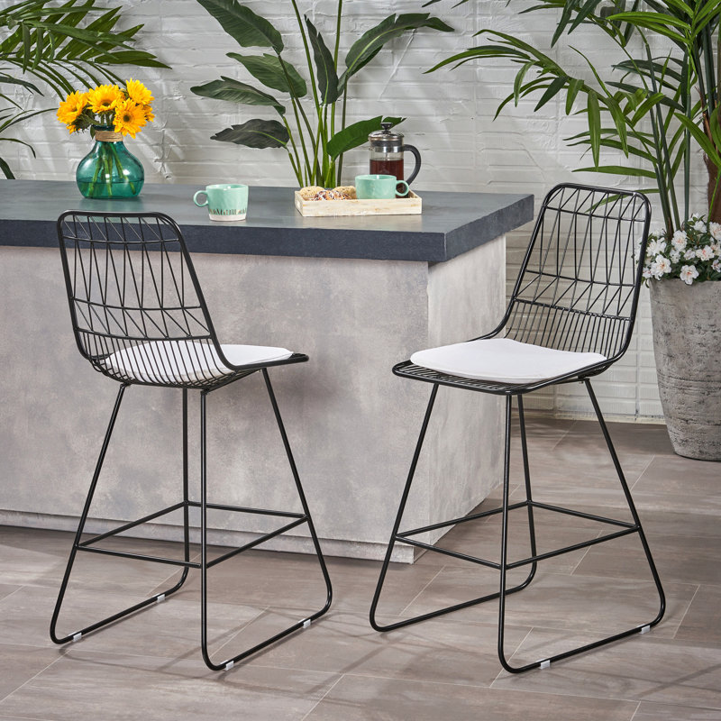 NIEZ COUNTER STOOL, Ivory, Black