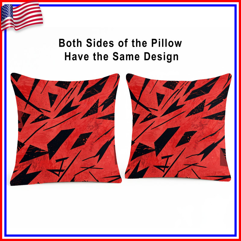Coussins décoratifs Red Sharp Angles, 26 x 26 pouces