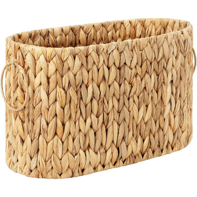 Porte-papier hygiénique - Osier en jacinthe d'eau naturelle, organisateur de salle de bain pour 6 rouleaux, style campagnard rustique