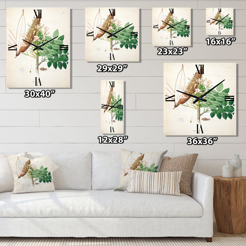 Horloge murale rétro Vintage Botanicals, Grand