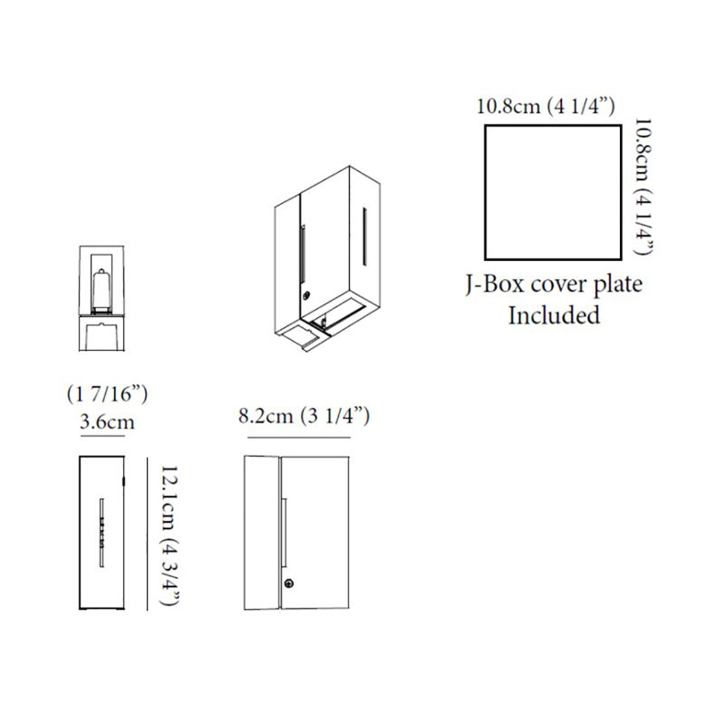 Bloc Vertical 1-Light Flush Mount