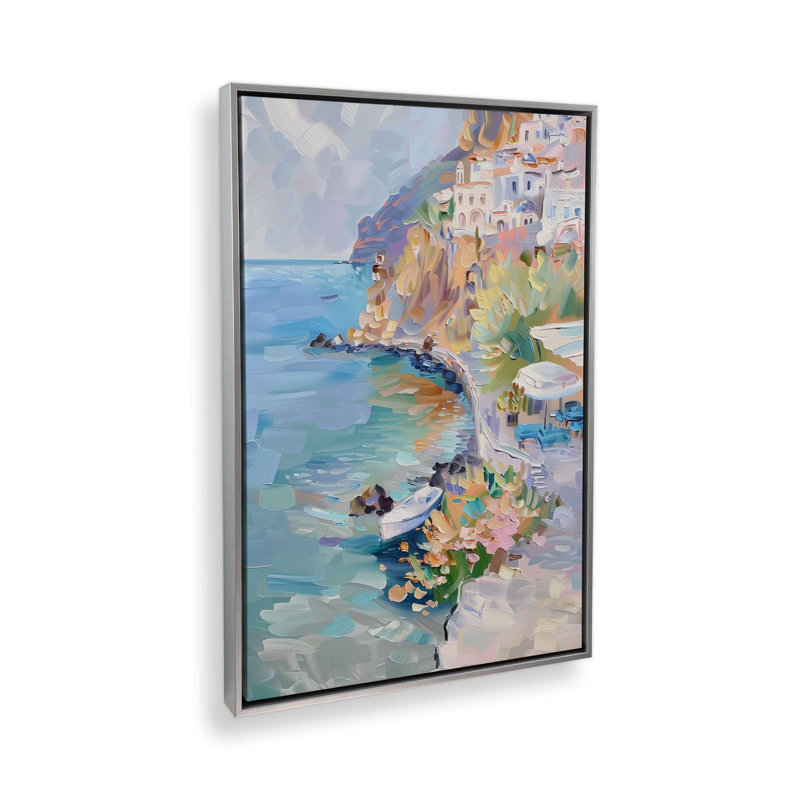 Côte pastel Amalfi II, H 19 po x l 13 po, Cadre flottant, Chrome poli