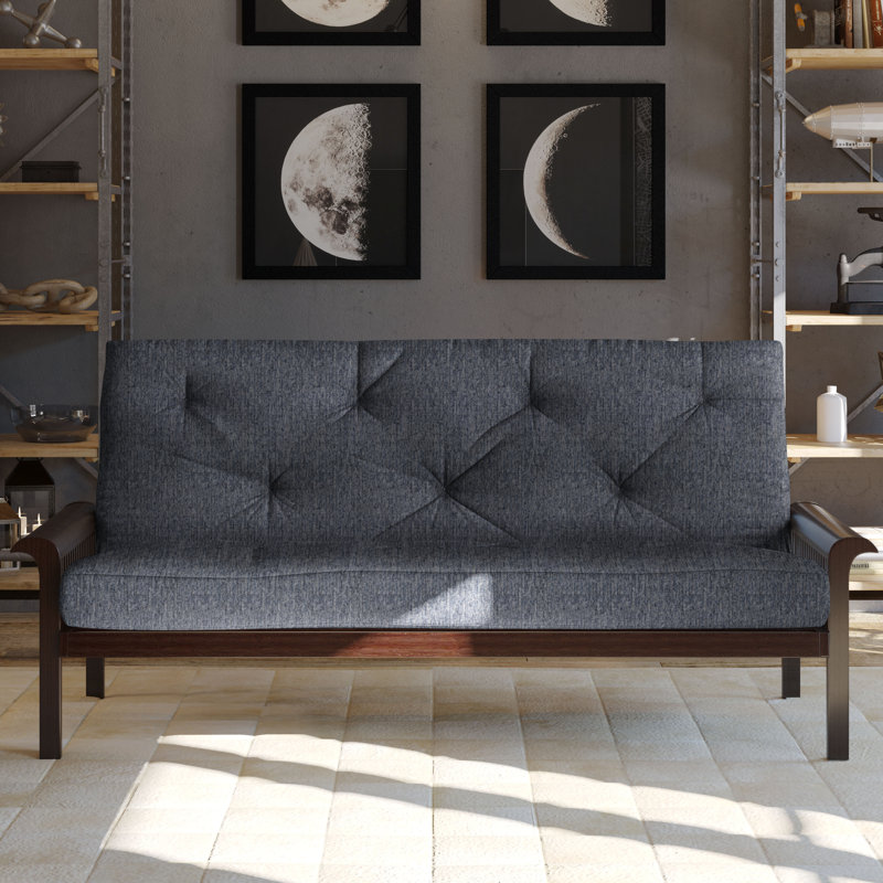 Matelas de futon en coton Maeder, 6 po, Bleu Carson