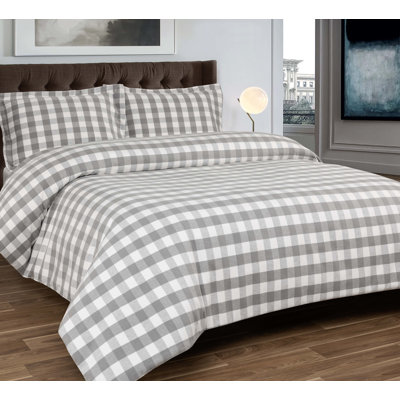 Caliana Cotton Chequered Duvet Cover with Pillowcases
