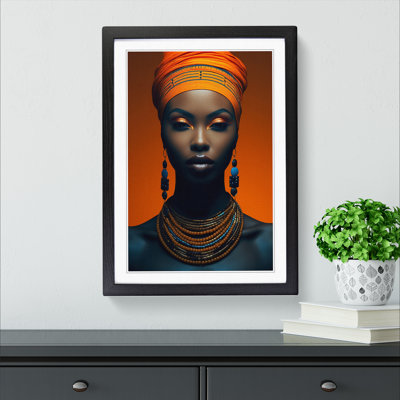 African Woman Minimalism No.2 - Single Picture Frame Print on Wood