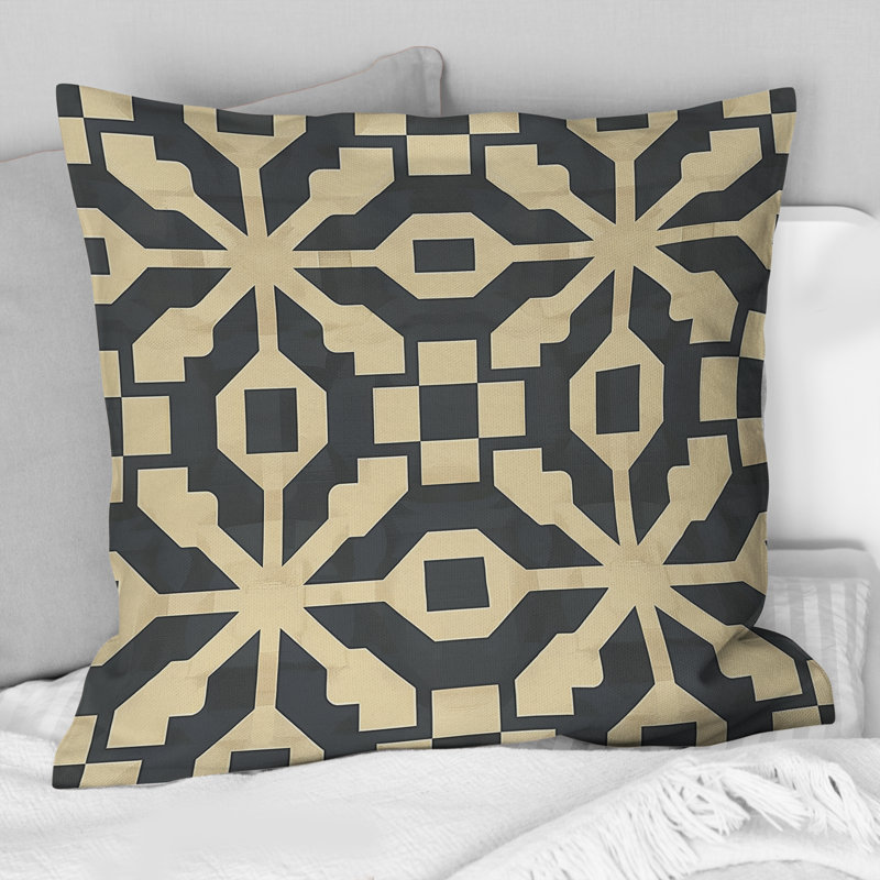 Coussin Beige Modern Maze II - Modern, H 16 po x l 16 po