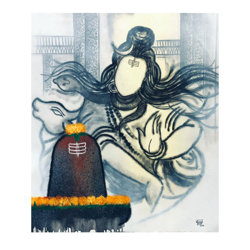 Rudra - Lord Shiva, peinture | Peinture de Mrinal Dutt
