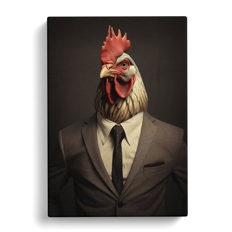 Chicken Minimalism No.2 - No Frame Print, 60cm H x 40cm W x 3cm D
